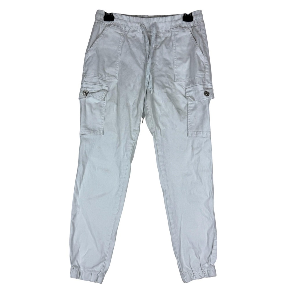 Monkey Ride Jeans Cargo Jogger Jeans Juniors 9/29 White Mid Rise Tapered Stretch